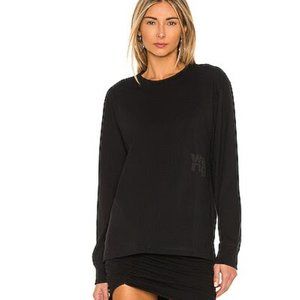 T by Alexander Wang Foundation Jersey Long Sleeve Tee in Black